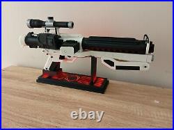 3D Printed Star Wars First Order F-11D Blaster Prop Replica with RGB LED Stand