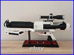 3D Printed Star Wars First Order F-11D Blaster Prop Replica with RGB LED Stand