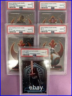 (5) 2016 Topps Chrome Star Wars POWER OF THE FIRST ORDER PSA 10 GEM MT LOT