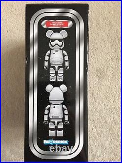 Bearbrick 400% + 100% Star Wars First Order Stormtrooper Chrome Ver. Brand New