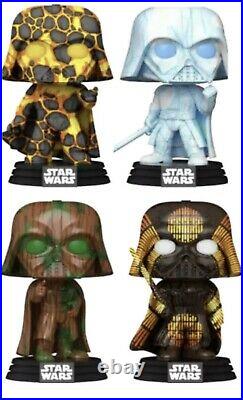 Darth Vader Artist Series Exc 4 Set Funko Pop Star Wars Art Endor Hoth Pre Order