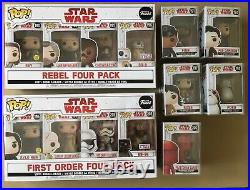 Funko Pop Last Jedi Star Wars Rebel (4 Pack) & First Order (4 Pack) & 5 singles