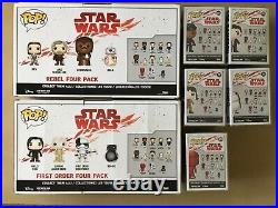 Funko Pop Last Jedi Star Wars Rebel (4 Pack) & First Order (4 Pack) & 5 singles