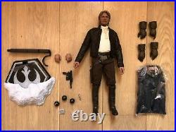 Hot Toys MMS 374 Star Wars Force Awakens First Order Han Solo Harrison Ford USED