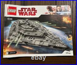 LEGO Star Wars First Order Star Destroyer (75190) Full Set, Mini Figures, Box