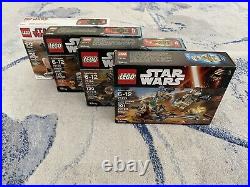 Lego Star Wars Battle Pack Lot (75133, 75164, 75165, 75206) New & Sealed