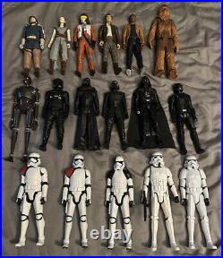 Lot Of 17 Hasbro 12 Star Wars Action Figures Darth Vader, Andor, And More