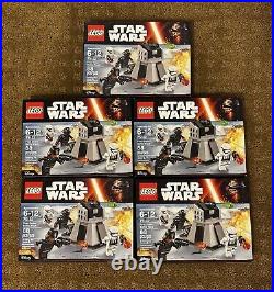 Lot of 5 LEGO Star Wars First Order Battle Pack (75132) NEW FREE SHIPPING