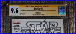 Mark Hamill, McDiarmid, Daniels Star Wars #1 (2015) Ross Sketch CGC 9.6 SS 1200