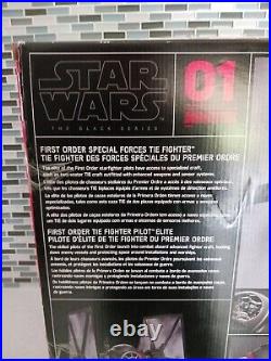 Star Wars 6 Black Series #01 FIRST ORDER TIE FIGHTER & PILOT New Sealed Read De