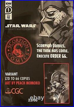 Star Wars Adventures #1 Scorpion Comics Order 66 Virgin Peach Momoko 23/66 WithCOA