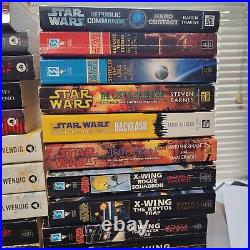 Star Wars Books HUGE Lot of 50 Many Rare New Jedi Order X-Wing Black Fleet Bane