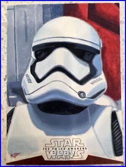 Star Wars Force Awakens Sketch Card Artist Kris Penix First Order Trooper