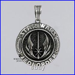 Star Wars Jedi Order Sword Handmade Oxidized Pendant 925 Silver Gift Men