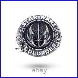 Star Wars Master Jedi Order Wings 925 Silver Oxidized Men's Biker Ring Gift