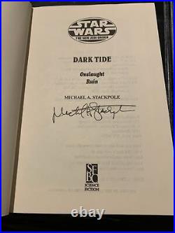 Star Wars New Jedi OrderDark Tide Onslaught/Ruin SIGNED by Michael A. Stackpole